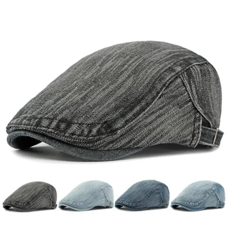 Oregon Retro Denim Gatsby Flat Cap made by Ghelter