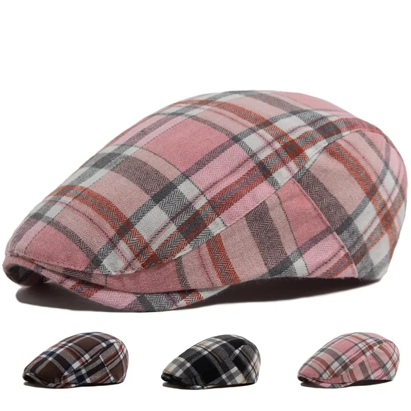 Morrison Vintage Plaid Cotton Flat Cap made by Ghelter
