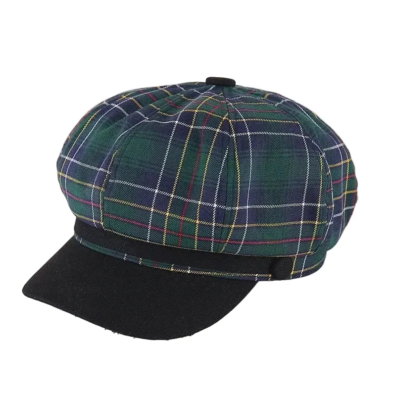 Douglas Women Retro Tartan Newsboy Cap made by Ghelter