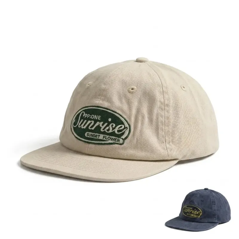 Sunrise PP-ONE Flat Visor Cotton Baseball Cap made by Ghelter