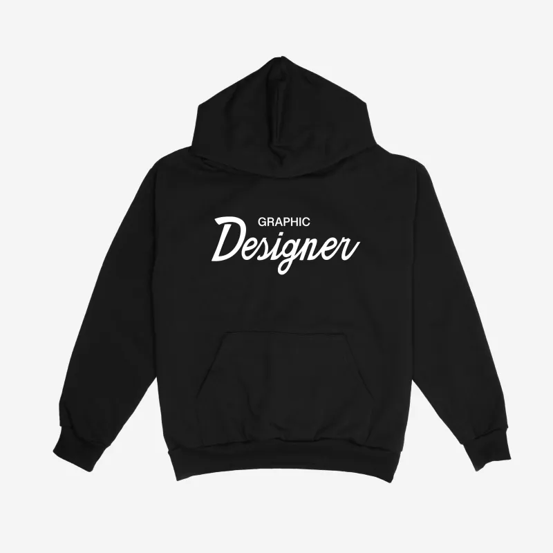 GRAPHIC DESIGNER THRoWBACK HooDIE (BLACK) made by oMA Studios