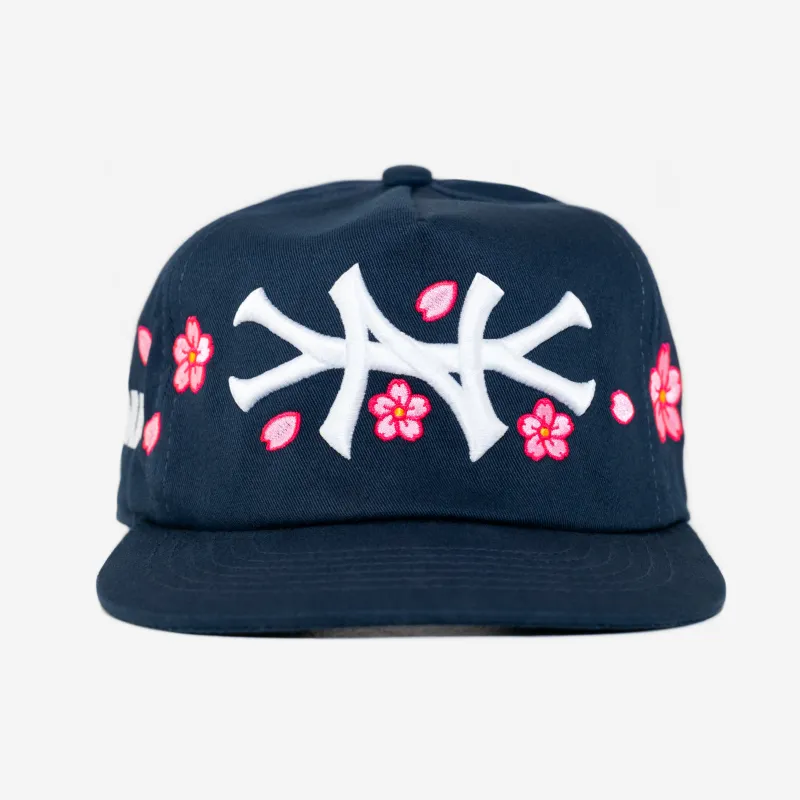 NY CHERRY BLOSSOM HAT (NAVY) made by oMA Studios