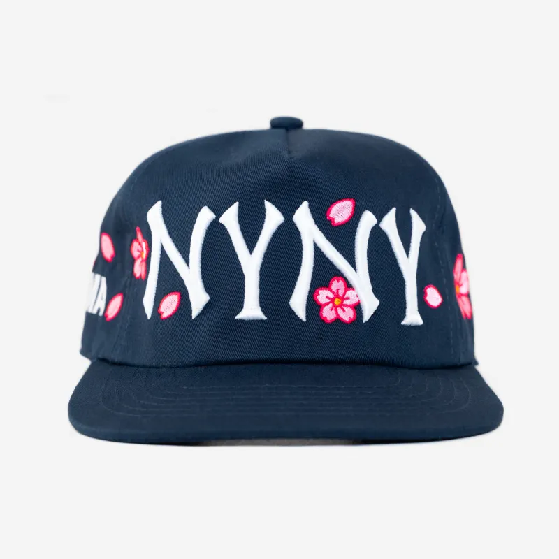 NY NY CHERRY BLOSSOM HAT (NAVY) made by oMA Studios