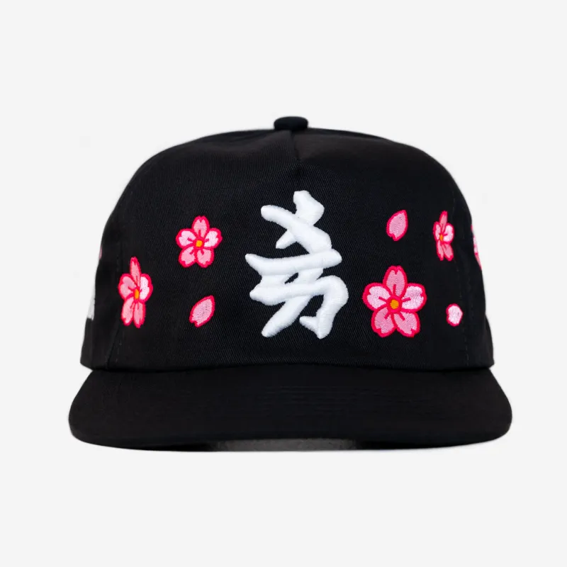NY KANJI CHERRY BLOSSOM HAT (BLACK) made by oMA Studios