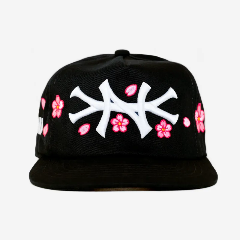 NY CHERRY BLOSSOM HAT (BLACK) made by oMA Studios
