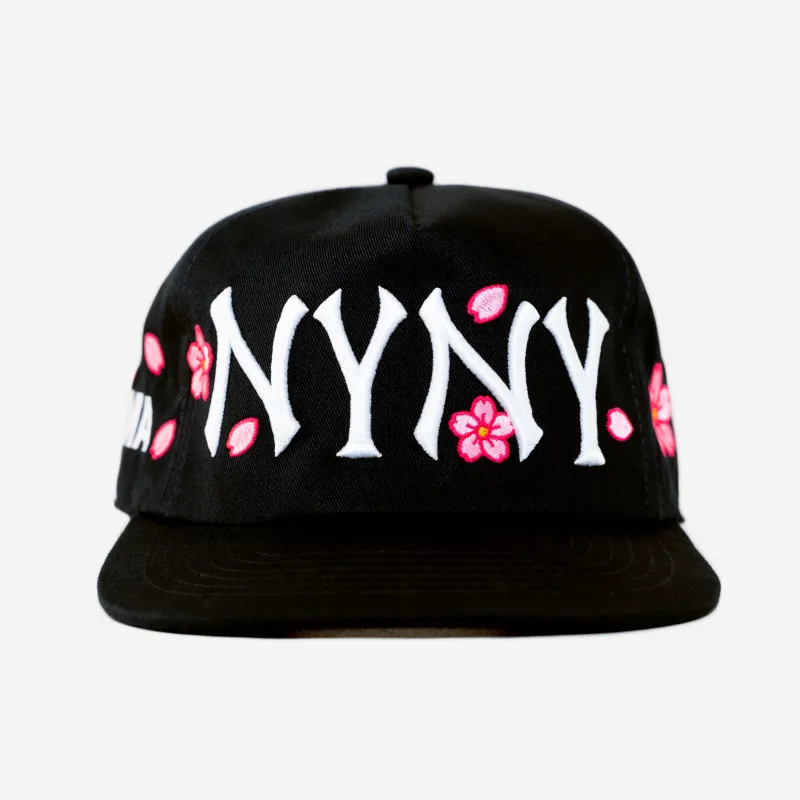 NY NY CHERRY BLOSSOM HAT (BLACK) made by oMA Studios
