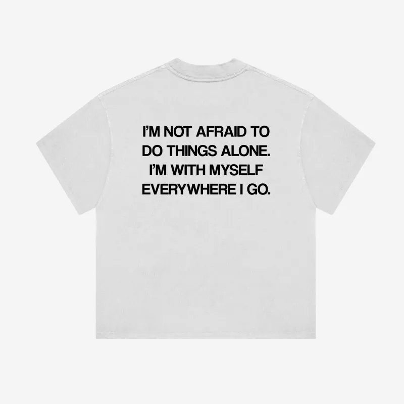 ALONE TEE (WHITE) made by oMA Studios
