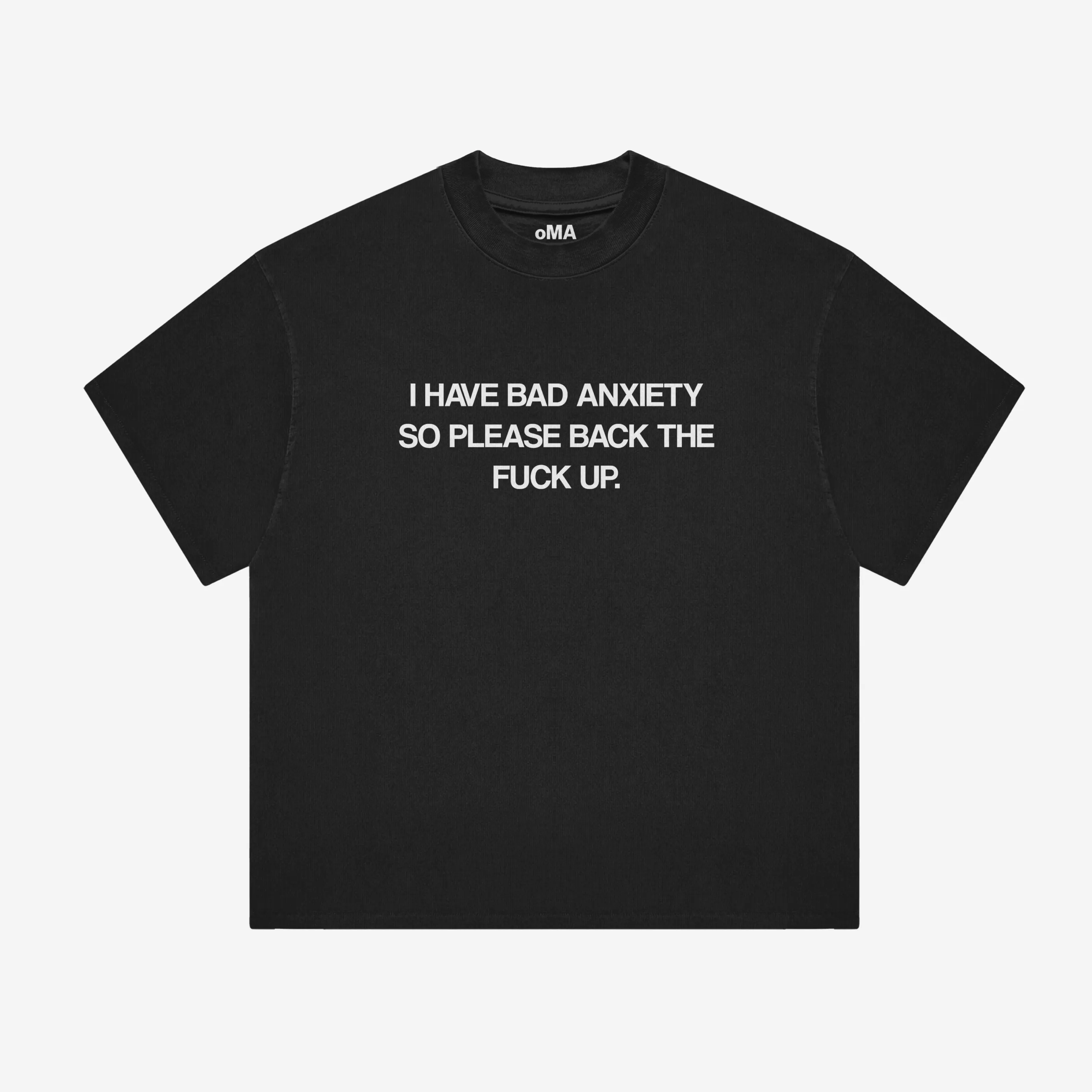 ANXIETY TEE (BLACK) sold by oMA Studios