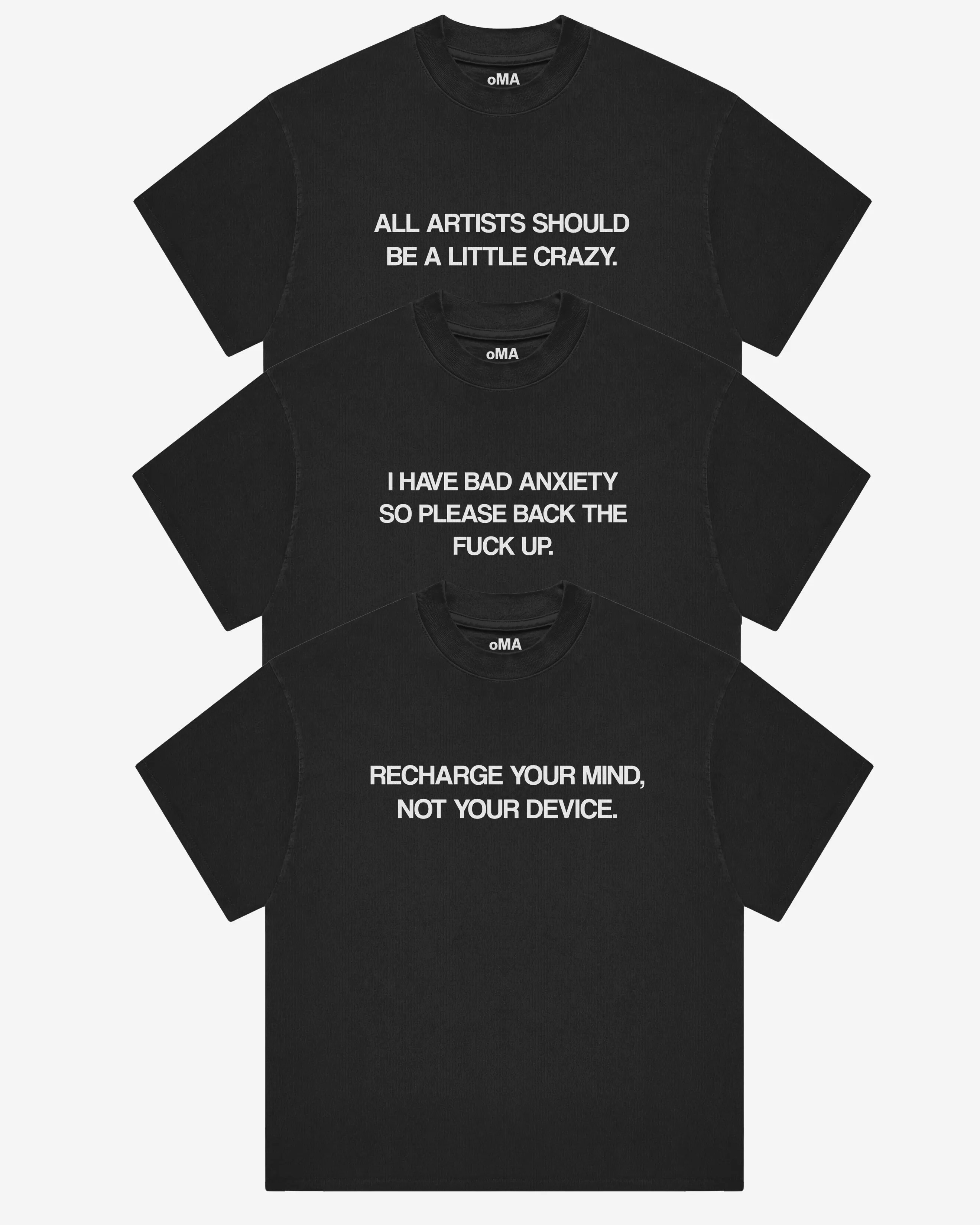 ANXIETY TEE (BLACK) sold by oMA Studios product image thumbnail 3