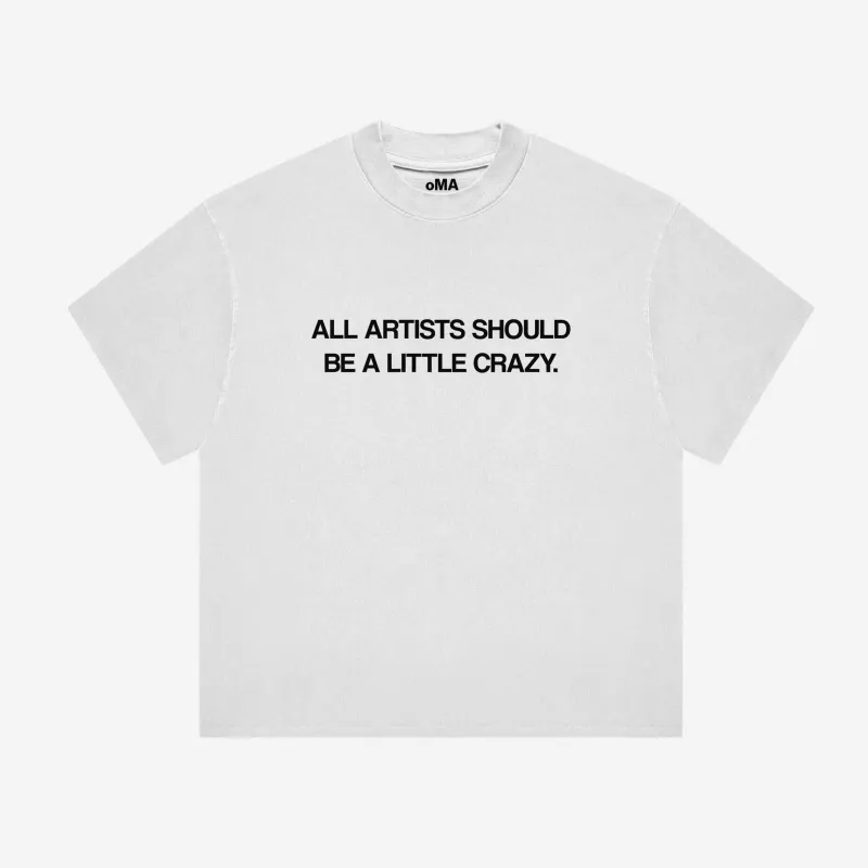 CRAZY ARTIST TEE (WHITE) made by oMA Studios
