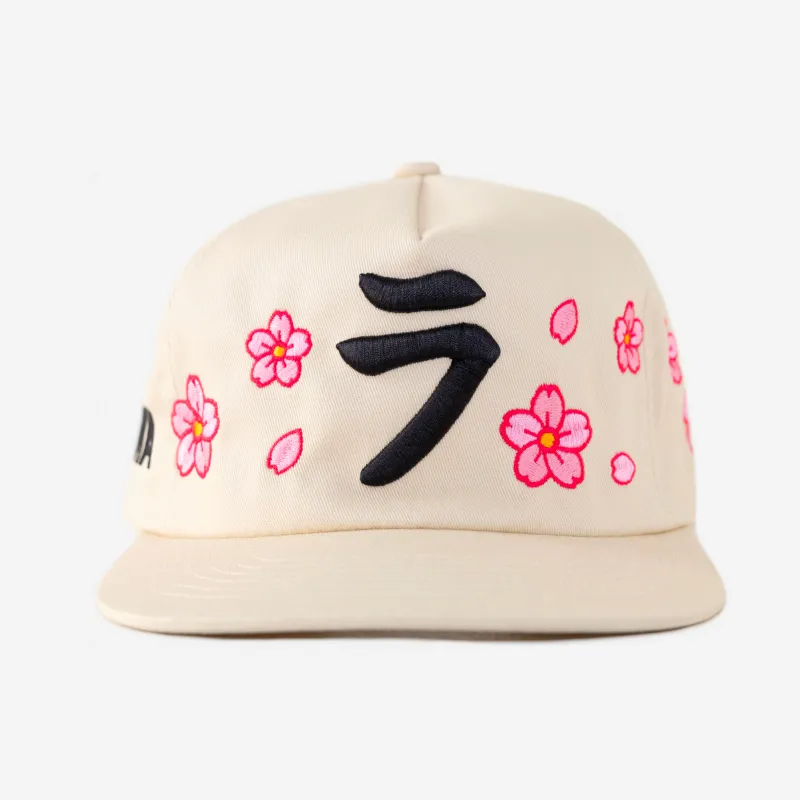 LA KATAKANA CHERRY BLOSSOM HAT (CREAM) made by oMA Studios