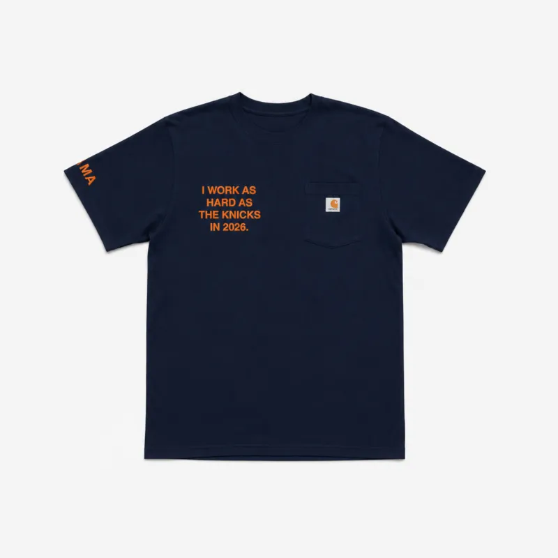 "WoRK HARD" NYK CARHARTT TEE (BLUE) made by oMA Studios