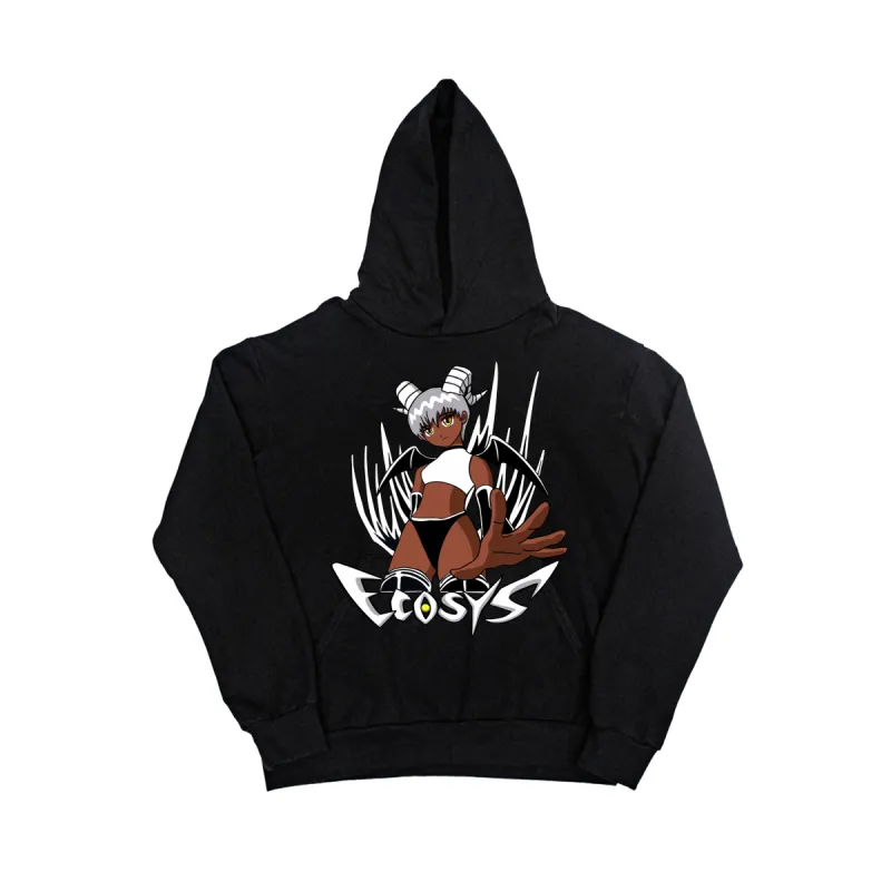 Demon Gril Hoodie Black sold by Ecosys LA