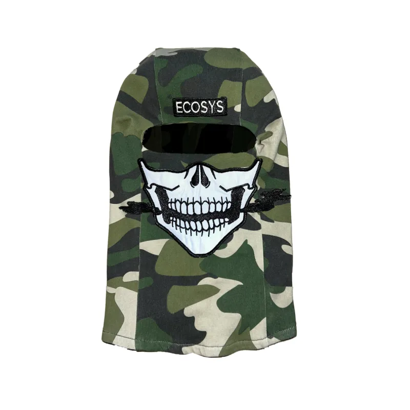 *1/1 Sample* Camo Skull Ski Mask sold by Ecosys LA