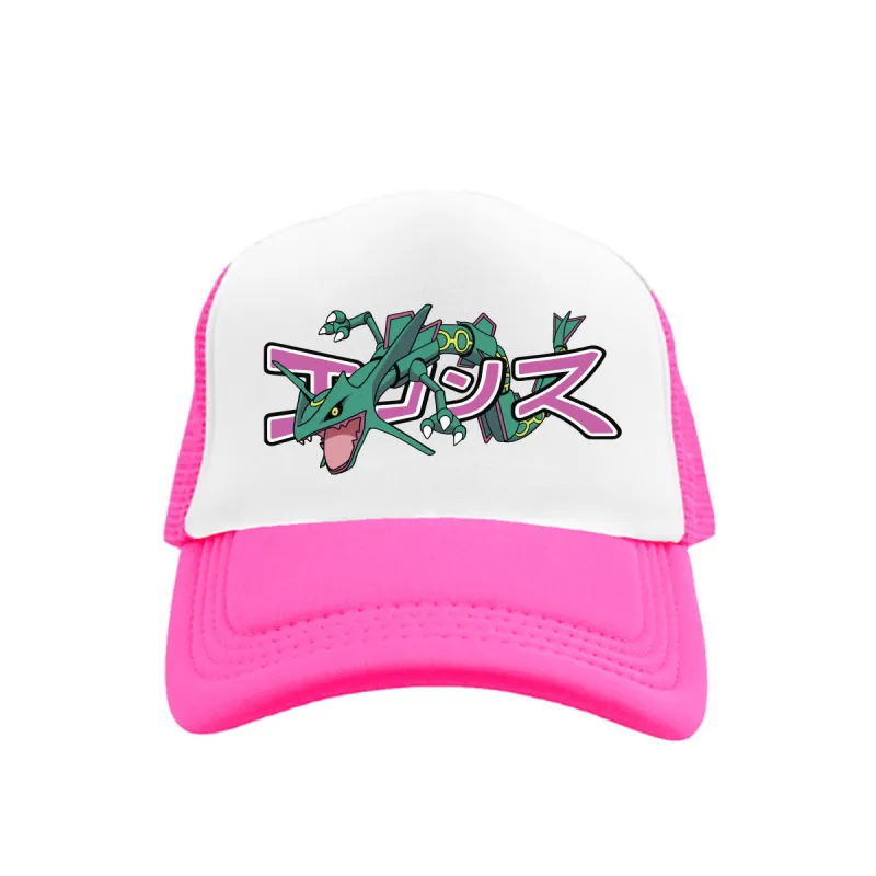 *SAMPLE* Rayquaza Trucker Hat Pink sold by Ecosys LA
