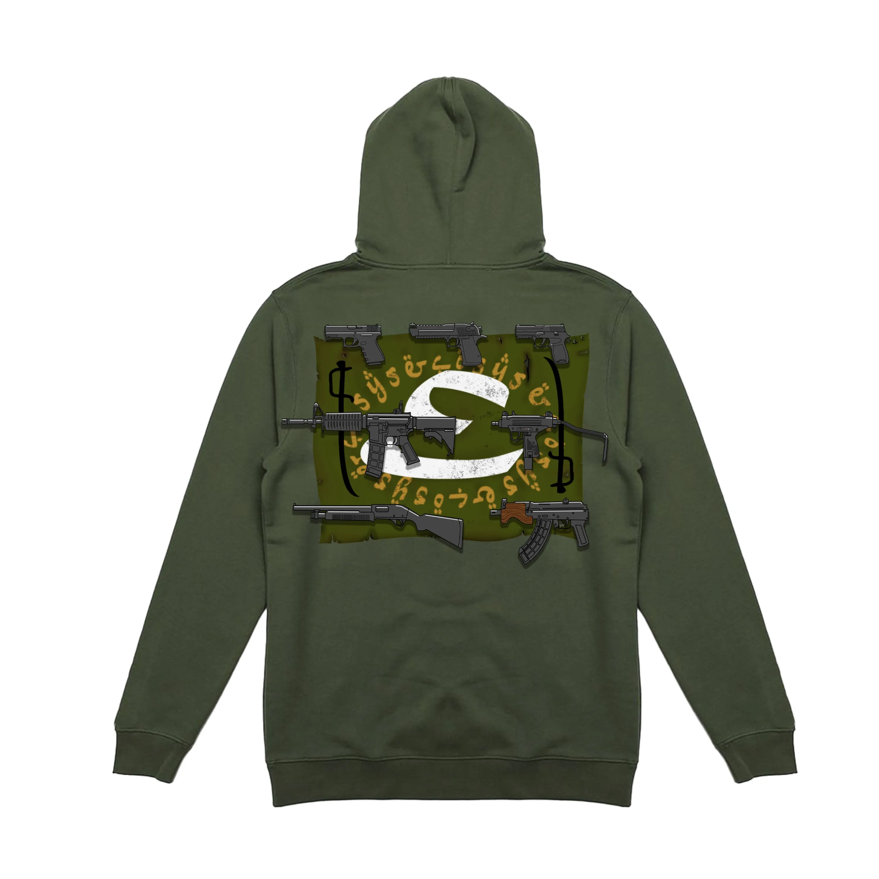 Skull Shooter Hoodie Army Green sold by Ecosys LA product image thumbnail 2