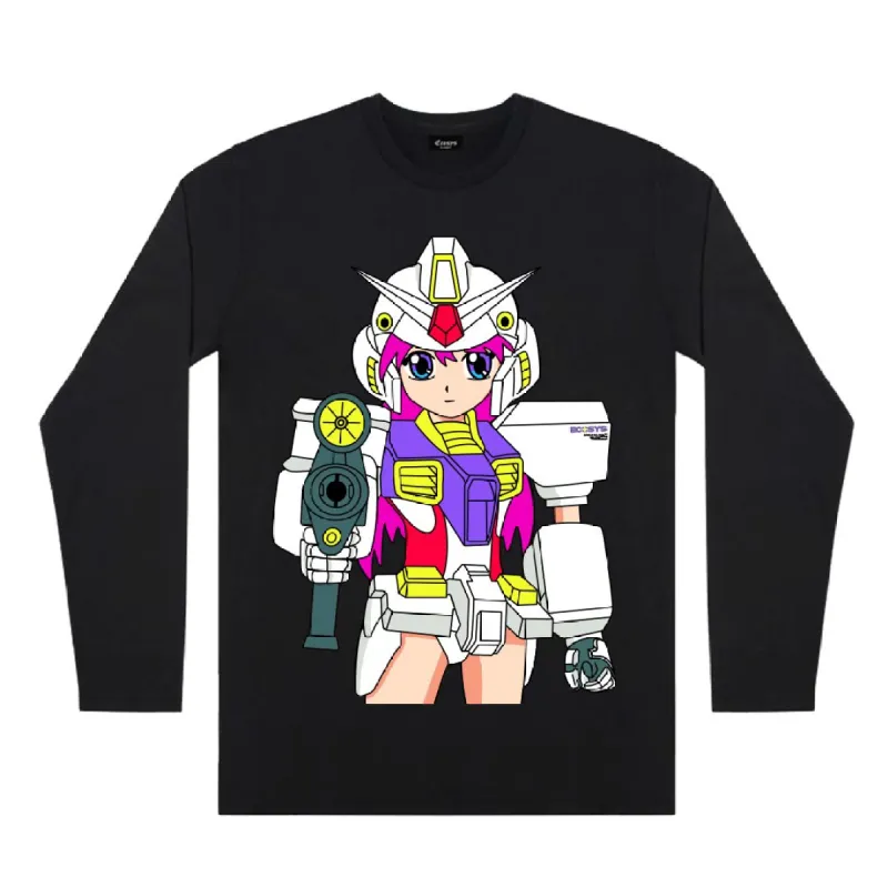 Gundam Girl Long Sleeve Black sold by Ecosys LA