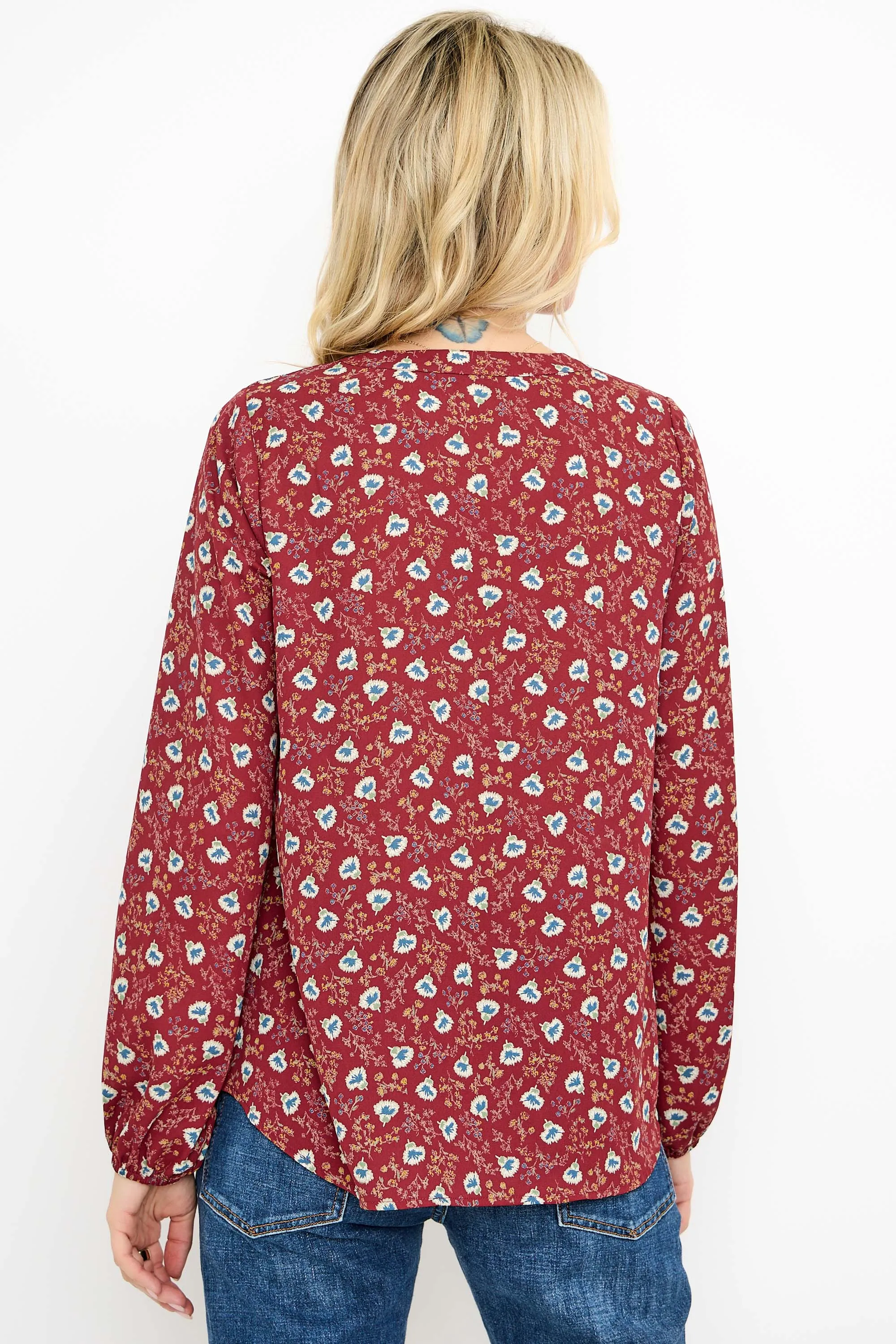 Starling Pintuck Split Neck Blouse sold by West k product image thumbnail 3