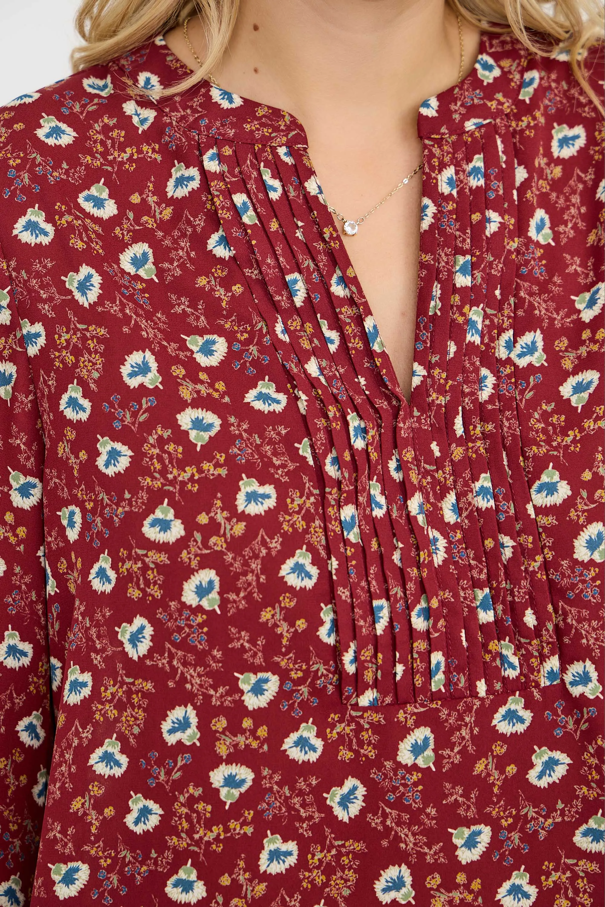 Starling Pintuck Split Neck Blouse sold by West k product image thumbnail 4