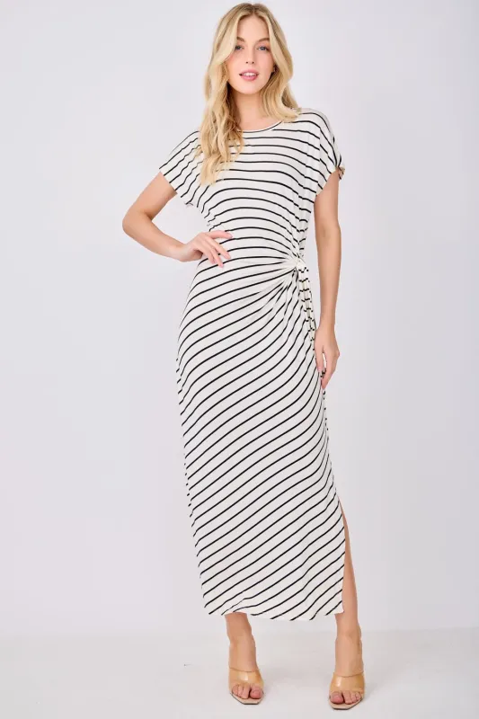 Fia Striped Tie-Front Maxi Dress sold by West k