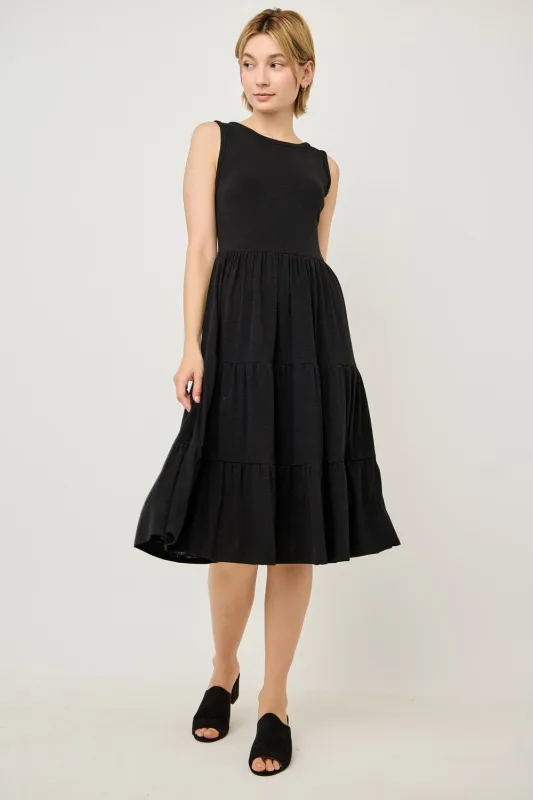 Cecily Sleeveless Tiered Midi Dress sold by West k