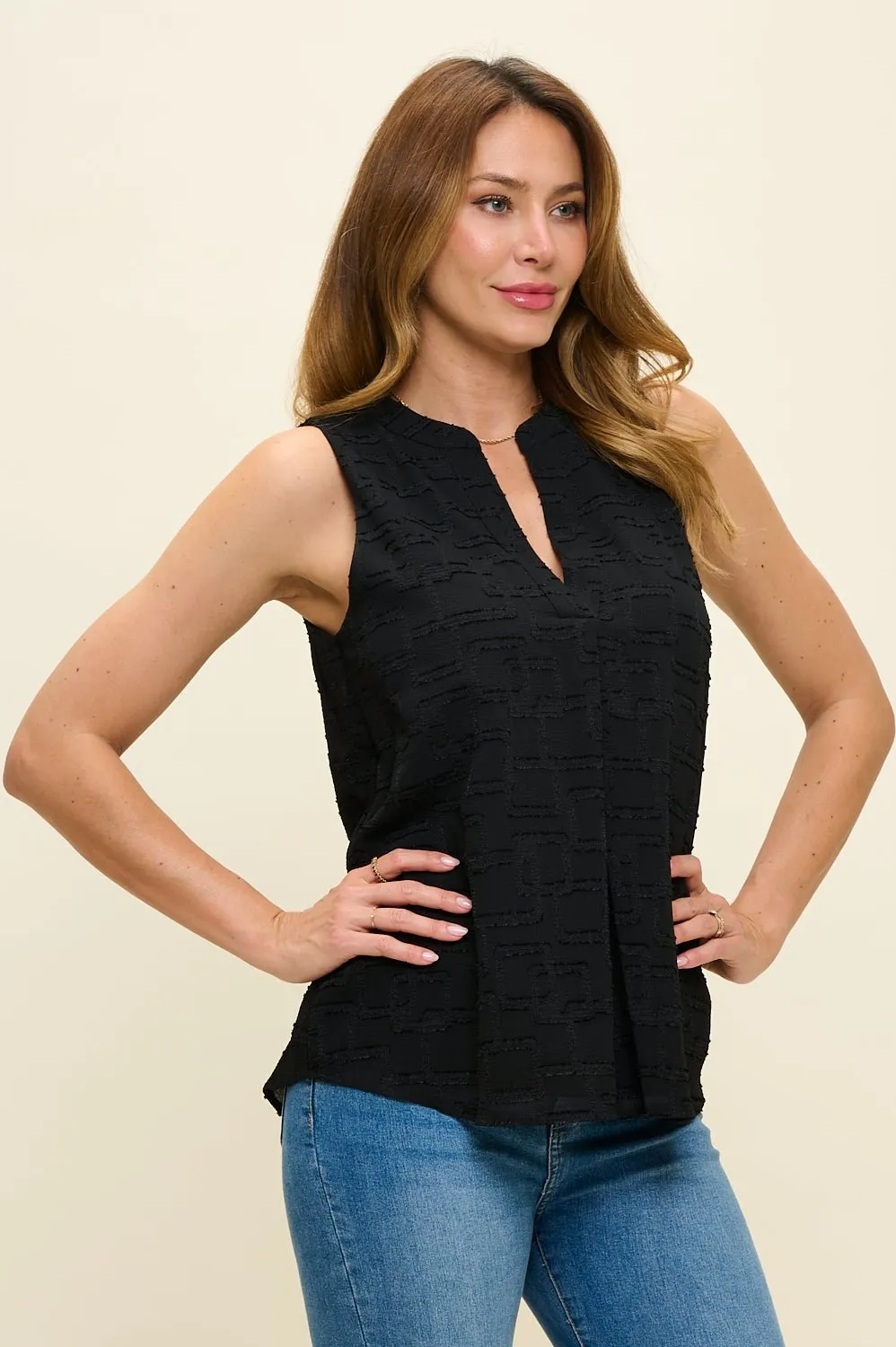 Isaline Textured Jacquard Sleeveless Top sold by West k product image thumbnail 2