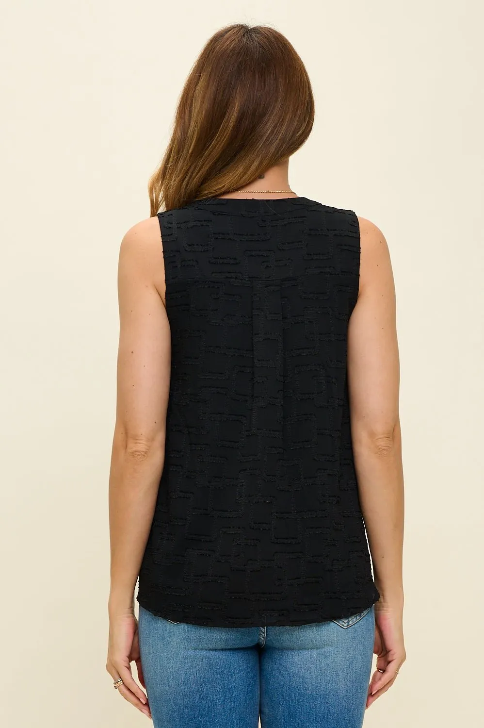 Isaline Textured Jacquard Sleeveless Top sold by West k product image thumbnail 3
