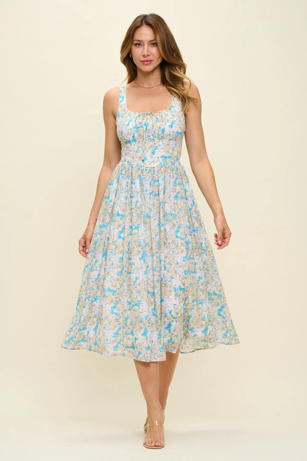 Aviana Smocked Back Midi Dress sold by West k