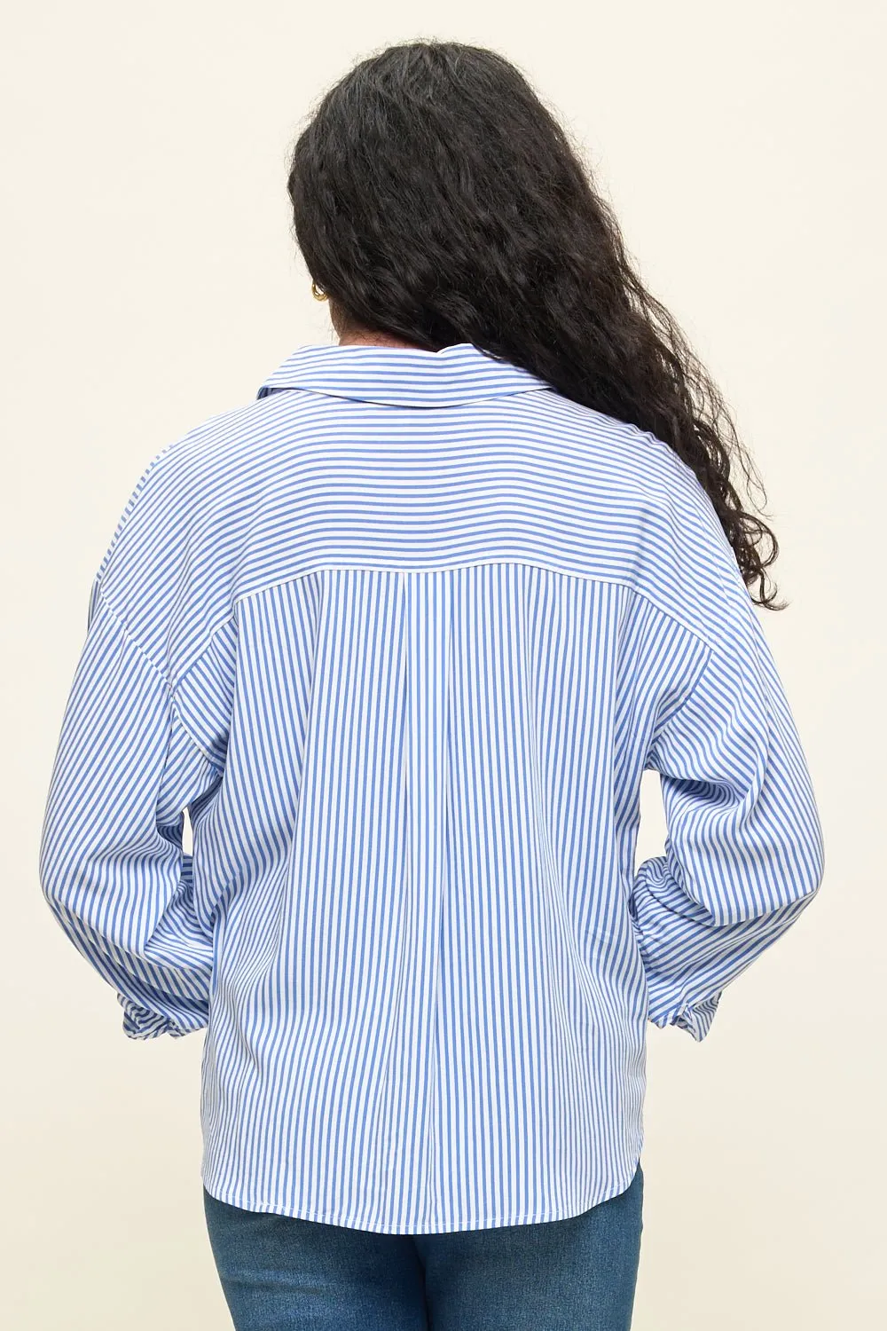 Liora Stripe Button-Up Twist Front Shirt sold by West k product image thumbnail 4