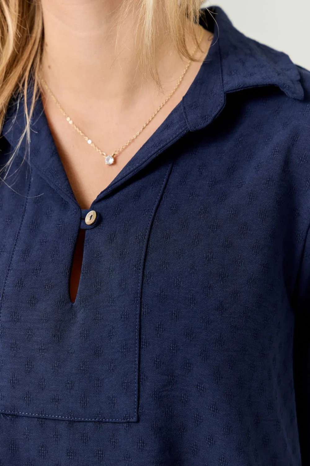 Ines 3/4 Rolltab Sleeve Collared Blouse sold by West k product image thumbnail 5
