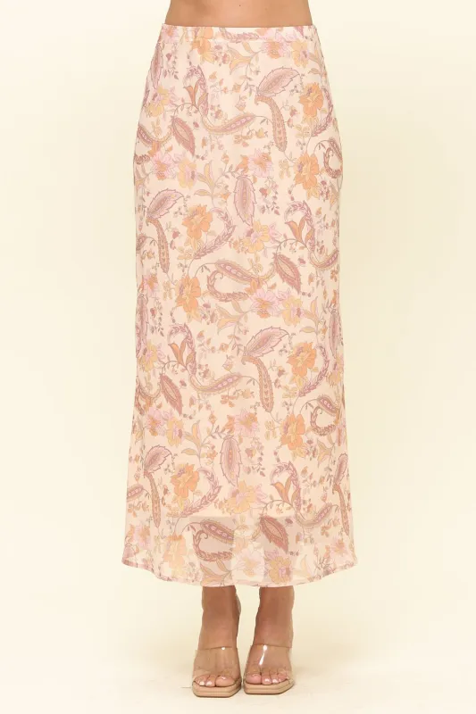 Noemi Chiffon Midi Skirt sold by West k