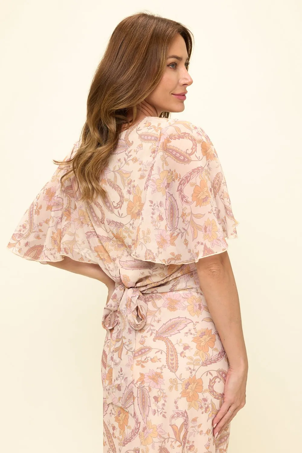 Noemi Chiffon Tie Back Blouse with Flutter Sleeve sold by West k product image thumbnail 2