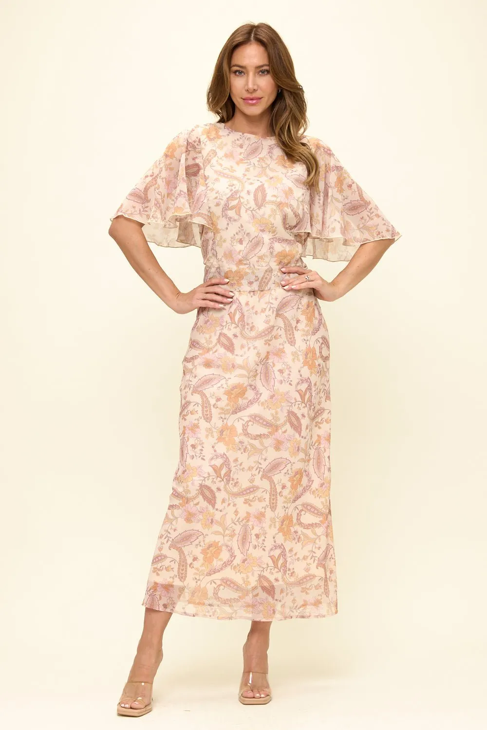 Noemi Chiffon Tie Back Blouse with Flutter Sleeve sold by West k product image thumbnail 4