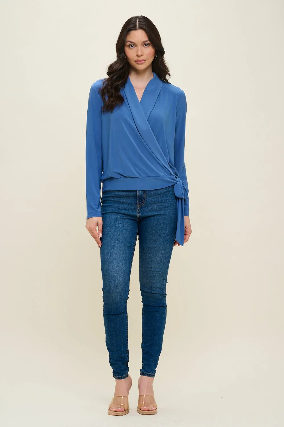 Aria Long Sleeve Side Tie Wrap Top sold by West k product image thumbnail 4