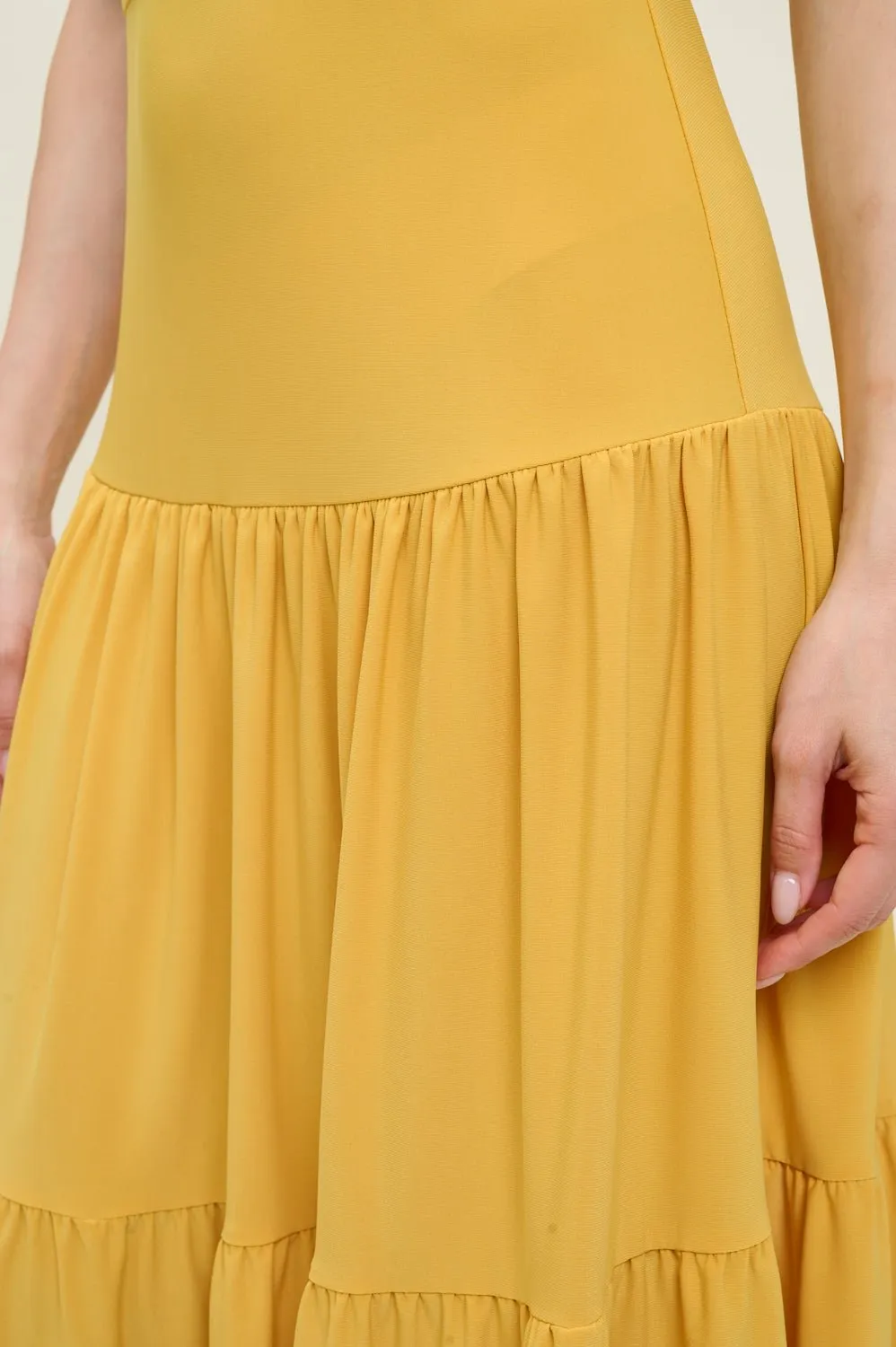 Freja Sleeveless Mock Neck Tiered Midi Dress sold by West k product image thumbnail 5