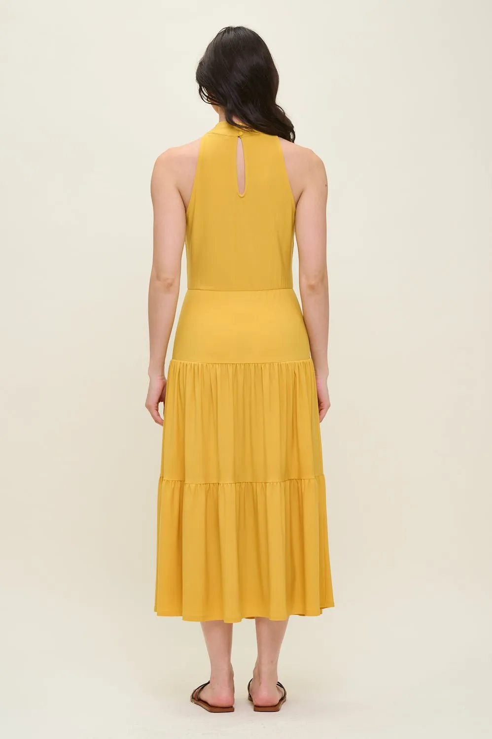 Freja Sleeveless Mock Neck Tiered Midi Dress sold by West k product image thumbnail 3