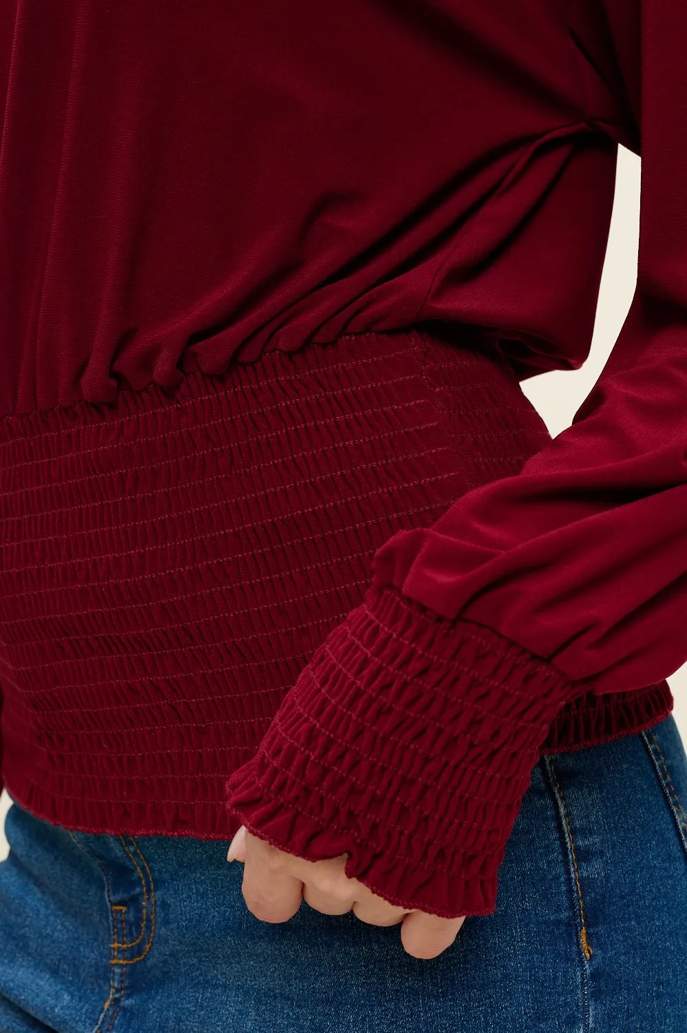 Celine Dolman Long Sleeve Smocked Blouse sold by West k product image thumbnail 5