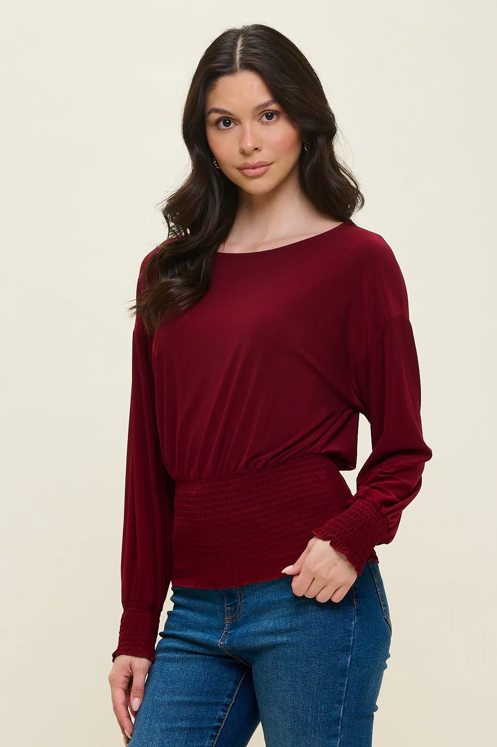 Celine Dolman Long Sleeve Smocked Blouse sold by West k product image thumbnail 2