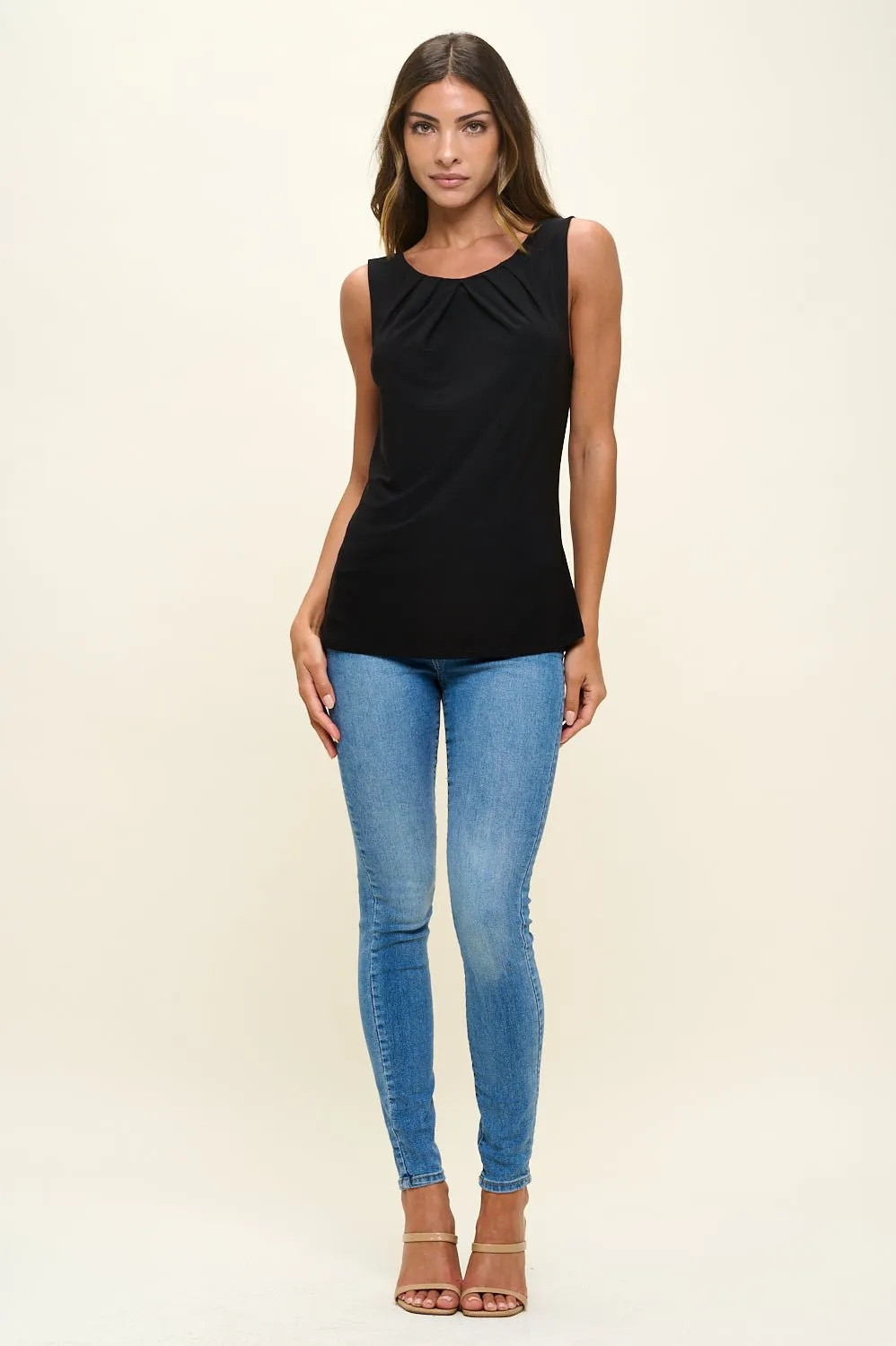 Veda Sleeveless Pleated Neck Top sold by West k product image thumbnail 3