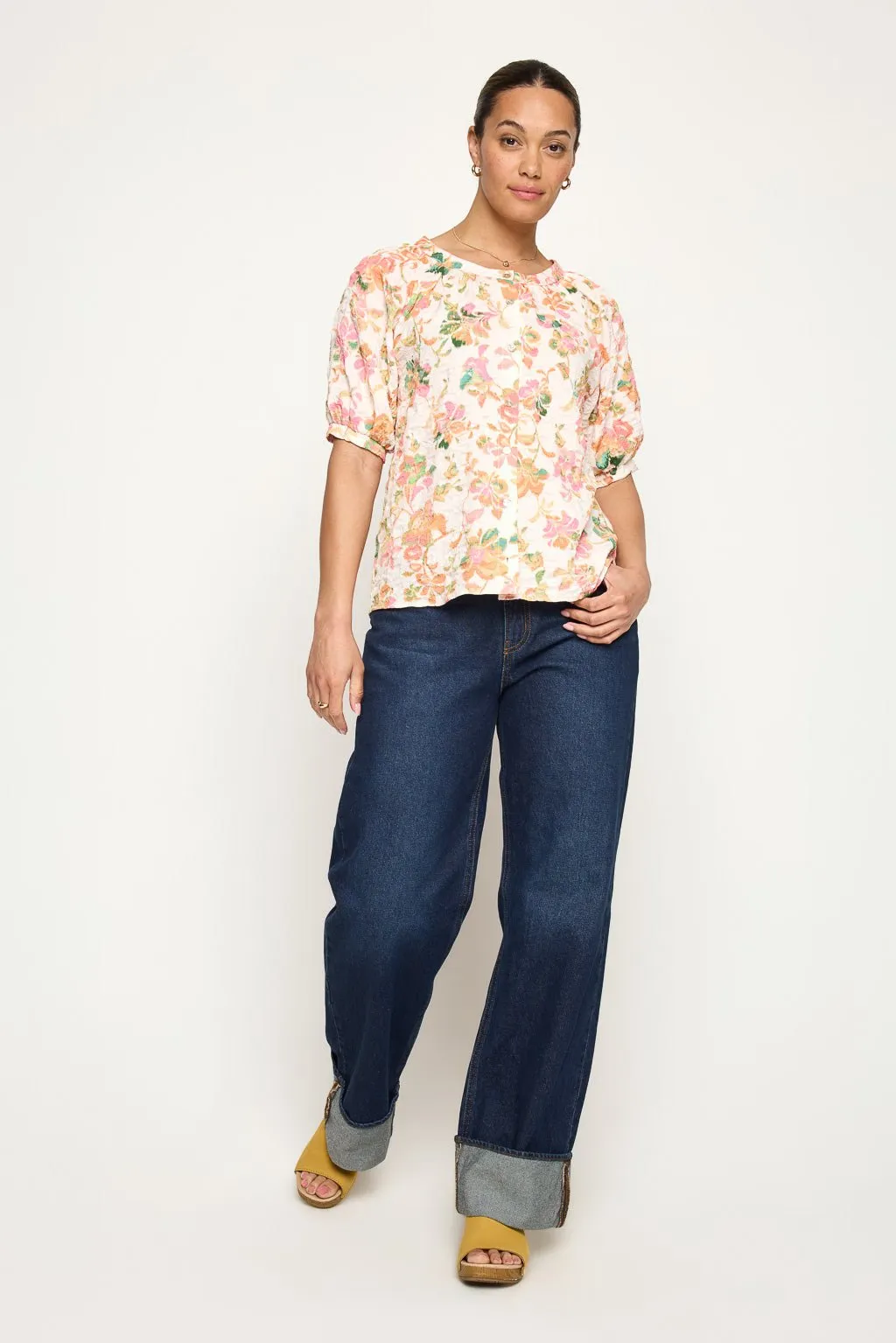 Brielle Short Sleeve Round Neck Blouse sold by West k product image thumbnail 4