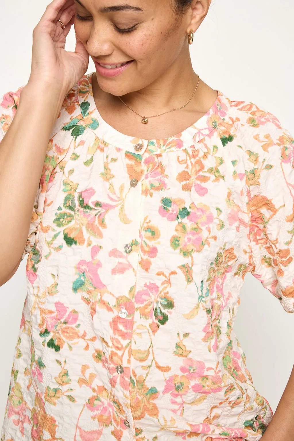 Brielle Short Sleeve Round Neck Blouse sold by West k product image thumbnail 5