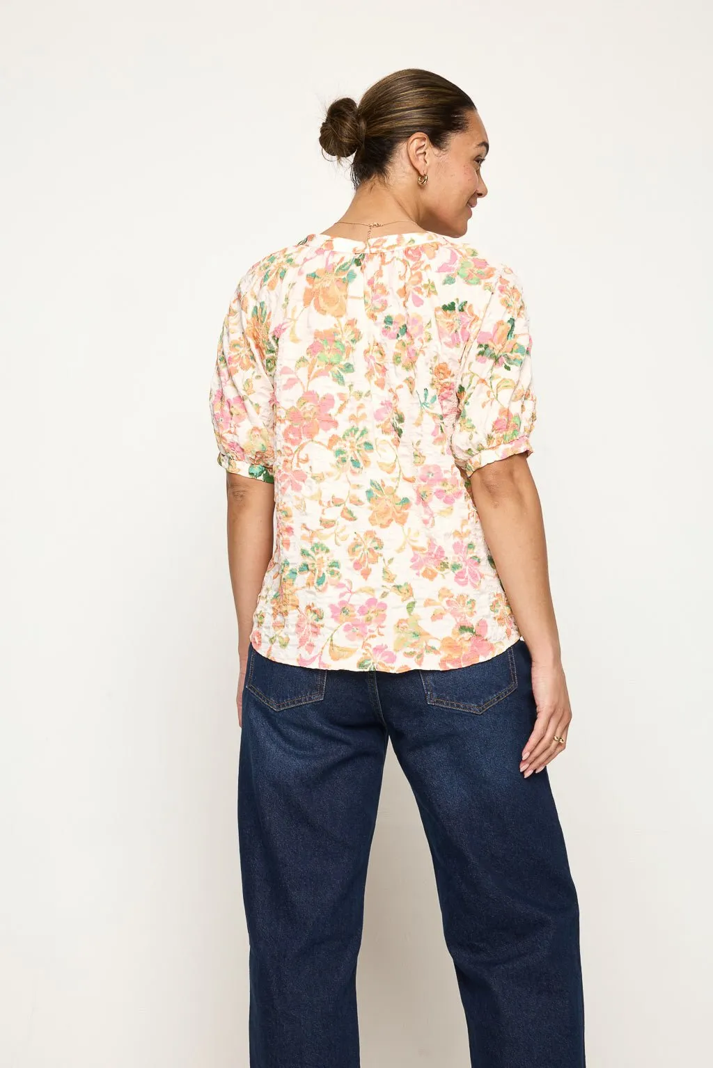 Brielle Short Sleeve Round Neck Blouse sold by West k product image thumbnail 3