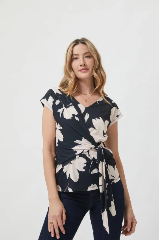 Naomi Short Sleeve Knit Wrap Top sold by West k