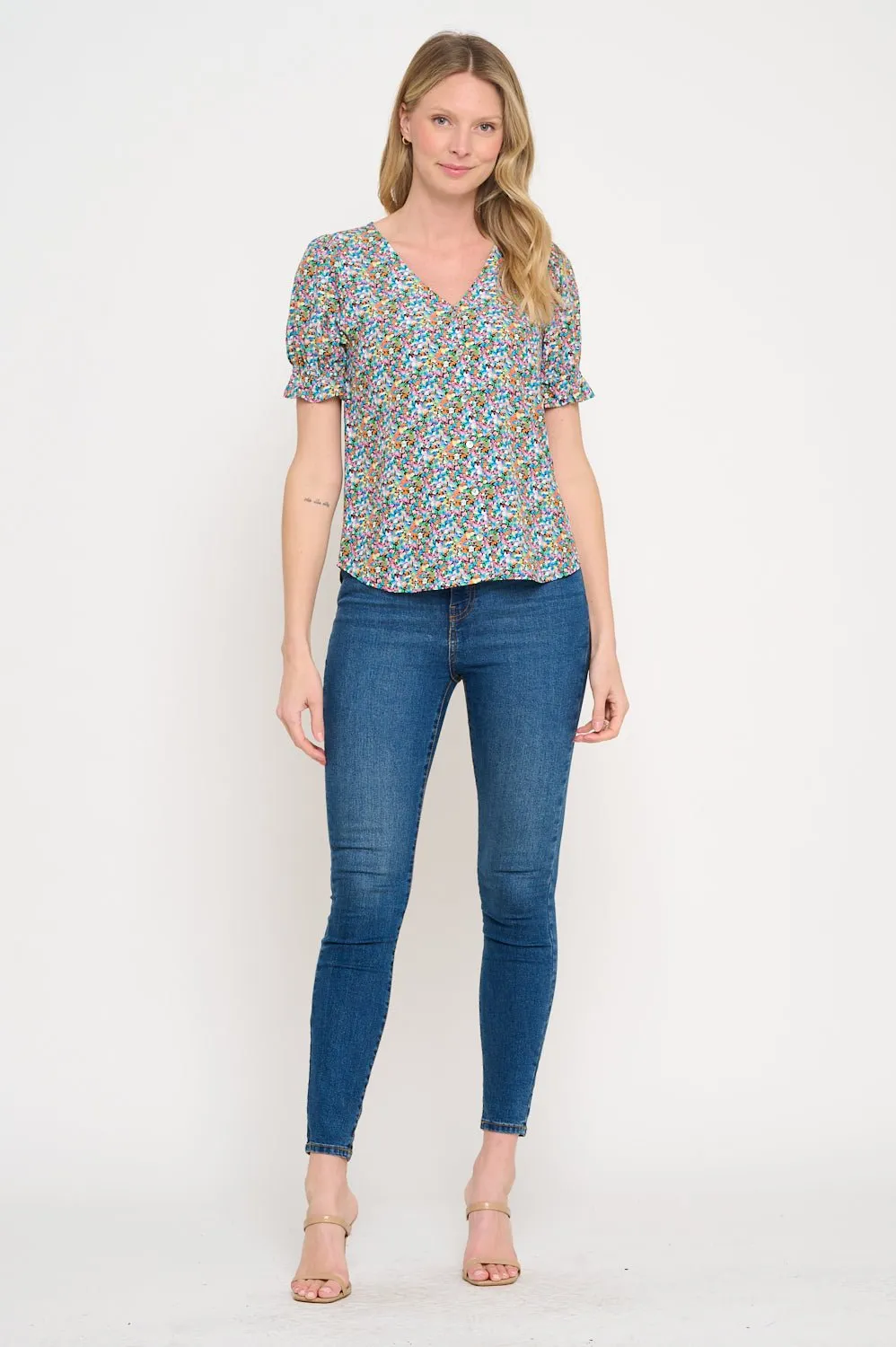 Danielle V-Neck Button-Down Blouse sold by West k product image thumbnail 4