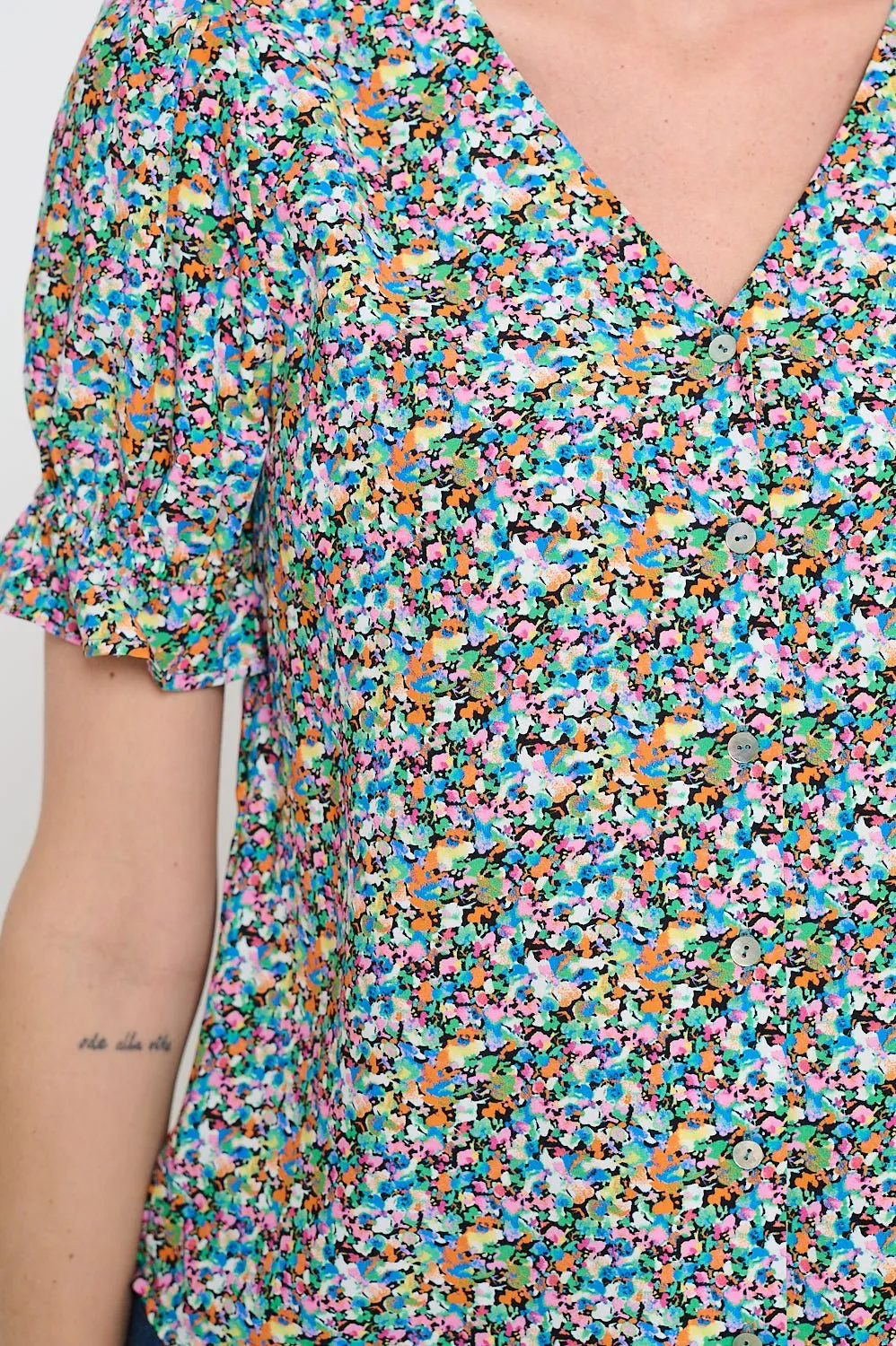 Danielle V-Neck Button-Down Blouse sold by West k product image thumbnail 5