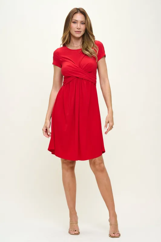 Adele Crossover Front Mini Dress sold by West k