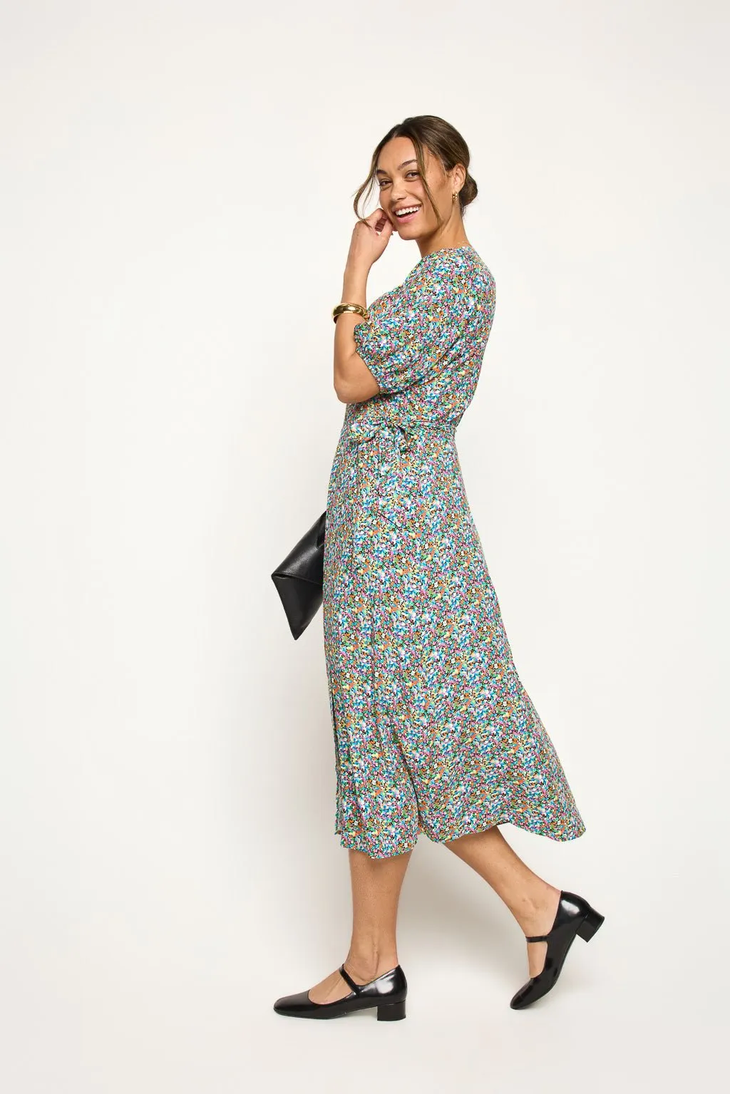 Alexandria Full-Wrap A-Line Midi Dress sold by West k product image thumbnail 3