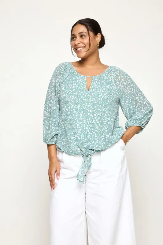 Veronica Plus Size Tie Front Blouse sold by West k