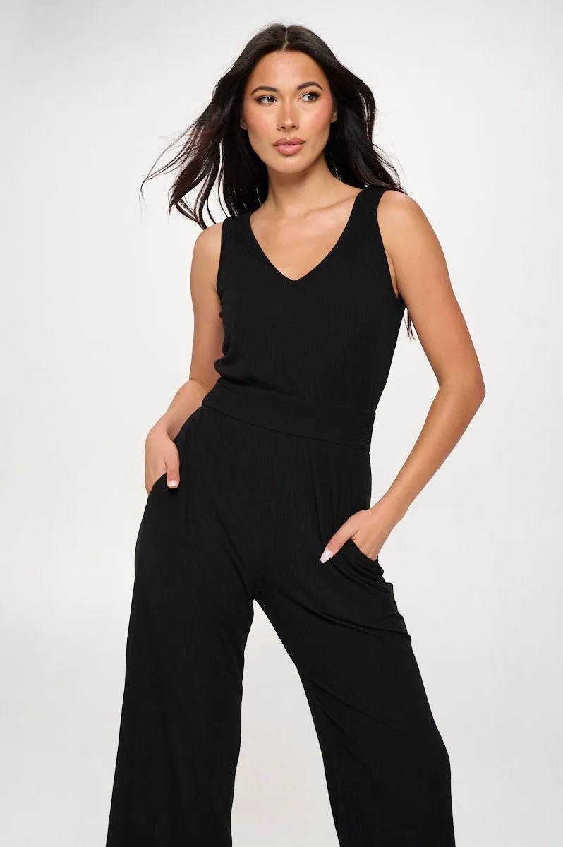 Brooklyn Ribbed V-Neck Tank Jumpsuit sold by West k product image thumbnail 5