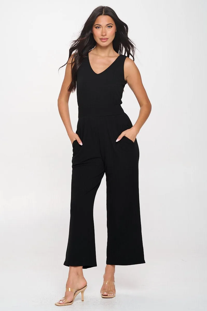 Brooklyn Ribbed V-Neck Tank Jumpsuit sold by West k product image thumbnail 3